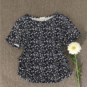 Floral Navy Blue Women's Top
